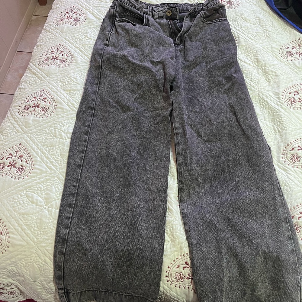 collusion high waisted black washed denim